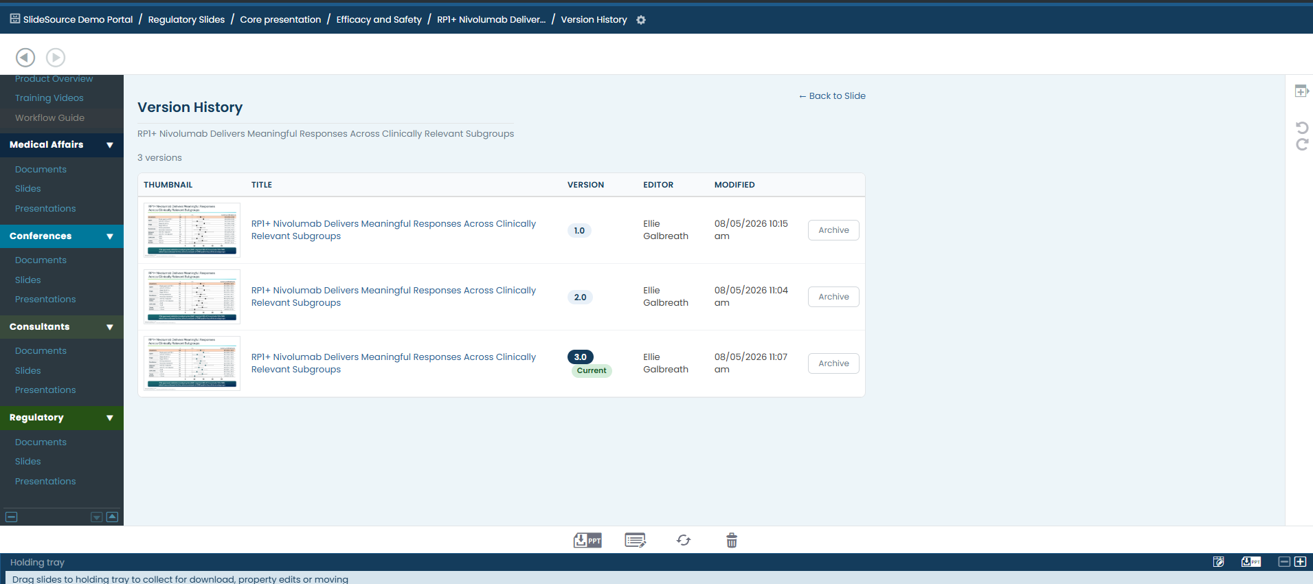 SlideSource Library backup slide library with version history